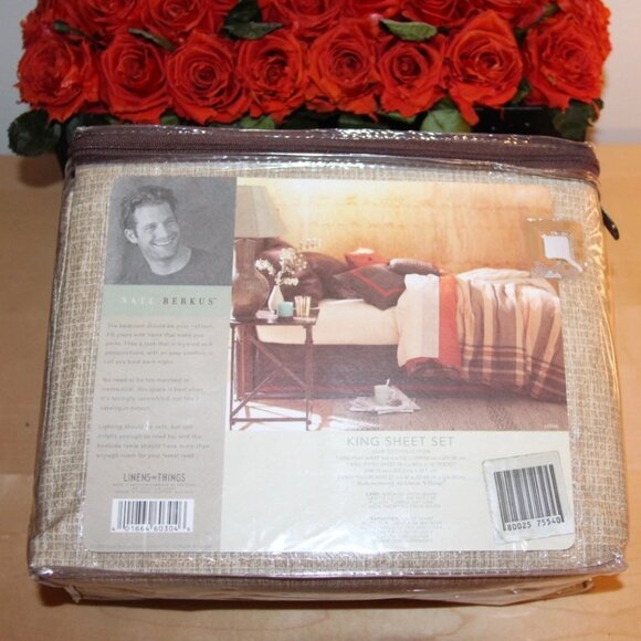 NEW!! NATE BERKUS LUXURY KING SHEET & PILLOWCASES 100% COTTON - Picture 3 of 4